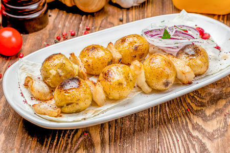 Молодой картофель с курдюком