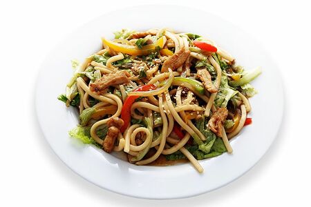 Удон яки с морепродуктами