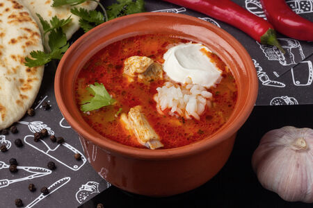 Харчо из баранины со сметаной