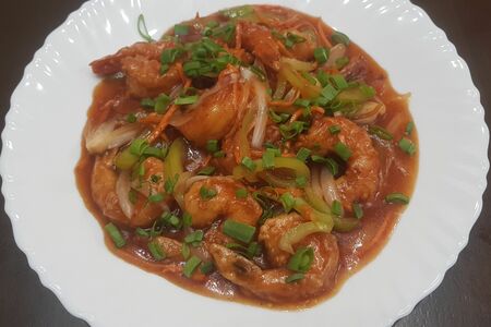 Креветки в кисло-сладком соусе