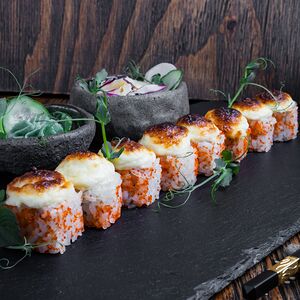 Креветка под сырной шапочкой