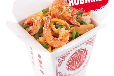 Креветки с овощами