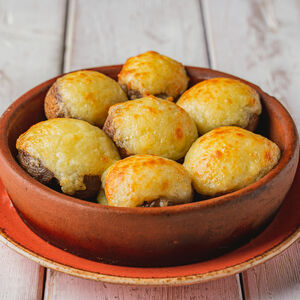 Грибы с сыром на кеци