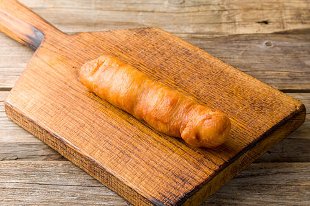 Сосиска жареная с сыром