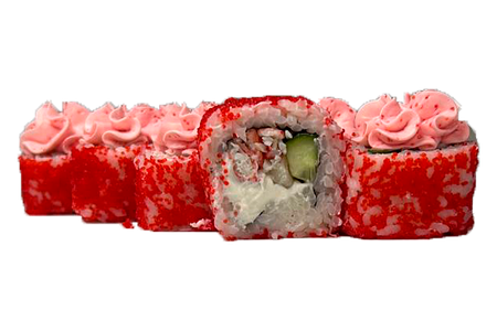 Ролл с гребешком и крабом