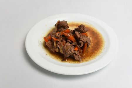Печень куриная с овощами