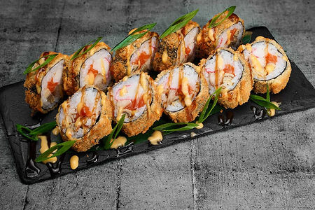 С креветками и соусом из манго