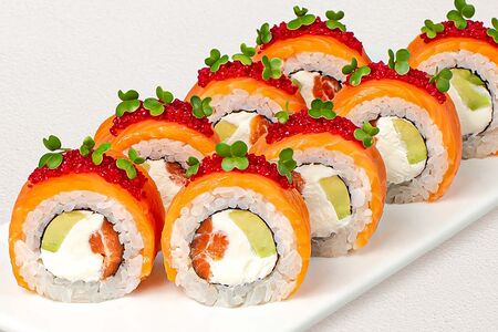 Ролл Филадельфия прайм с двойным лососем