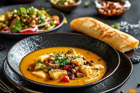 Комбо №2 крем-суп грибной и блин с курицей и грибами