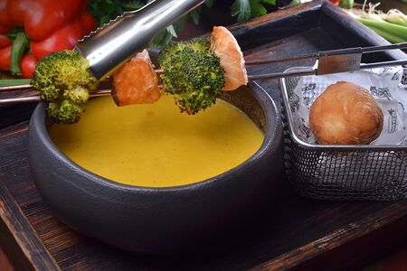 Сырный суп с лососем