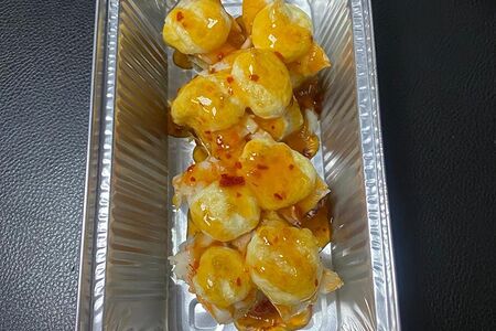 Запечённый ласковый с креветкой