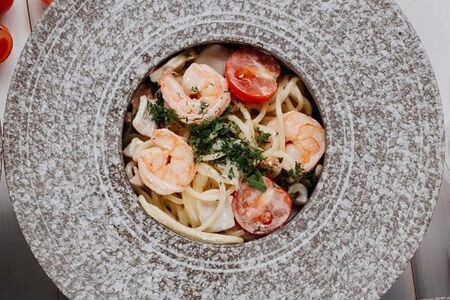 Спагетти с морепродуктами