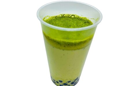 Матча-латте с тапиокой