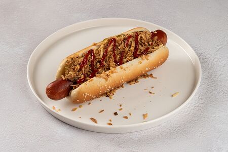 Датский хот-дог Три перца, сыр