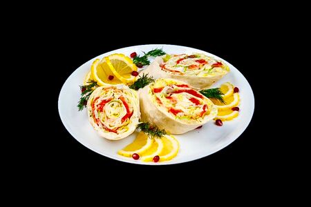 Рулет из семги в лаваше