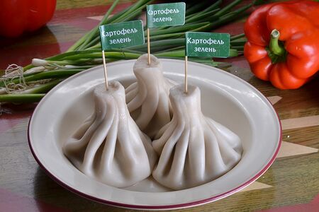 Хинкали с картофелем и зеленью