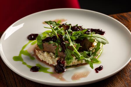 Утиная грудка с ризотто из сельдерея