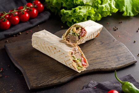 Шаурма с люля-кебабом из говядины 