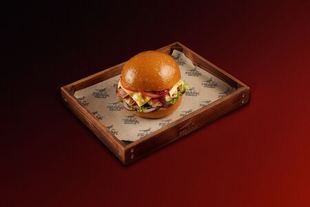 Бургер с куриным филе и сыром чеддер