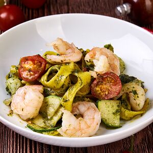 Паста Песто и Креветки