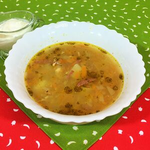 Суп гороховый с копченостями