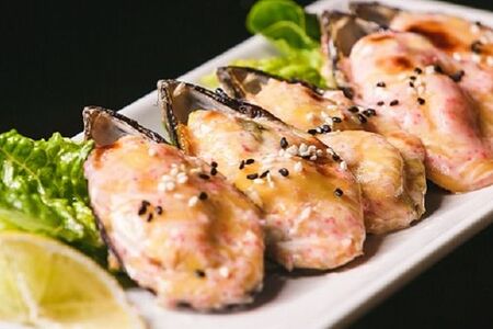 Мидии под сыром