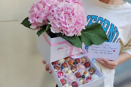 Шкатулка Розовая гортензия М