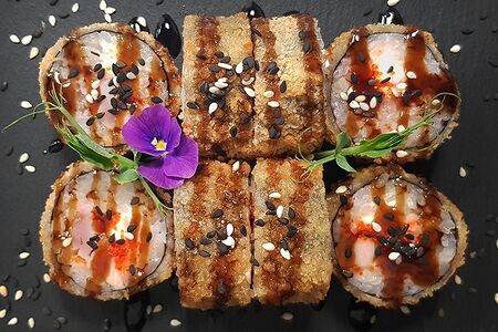 Темпурный ролл с морским гребешком