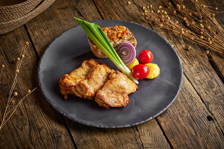 Шашлык из курицы с гарниром