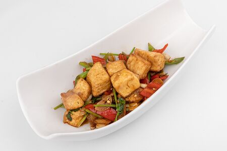 Тофу с овощами и свининой