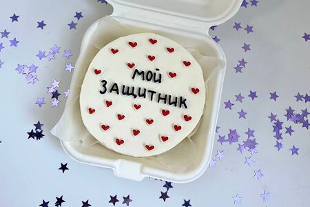 Бенто-торт Ваниль-клубника с 23 февраля №3 для мужчины 