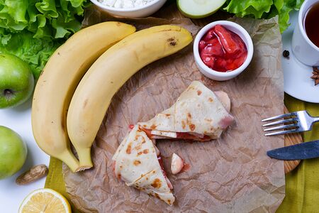 Блинчик клубника с бананом