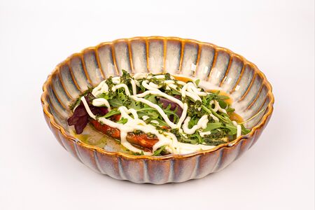 Запеченный баклажан с кремом пармезан