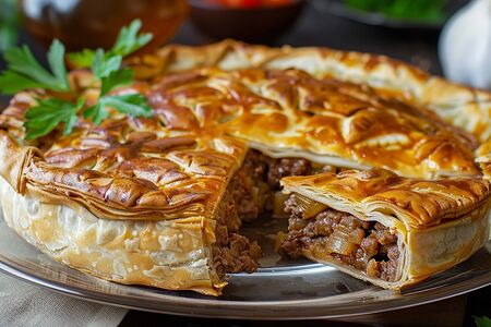 Осетинский пирог с говядиной и капустой