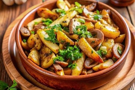 Жареный картофель с грибами