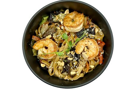 Вок удон с креветками