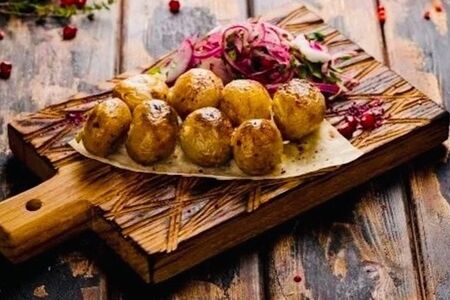 Картофель на углях (сало/курдюк)