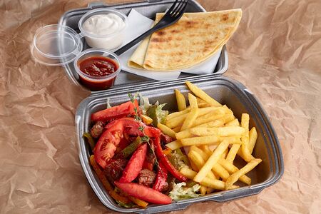 Фахитос на тарелке Говяжья вырезка