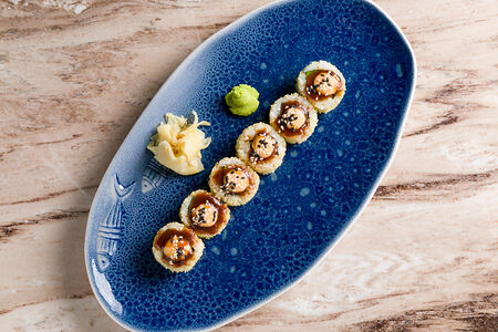 Темпура ролл с креветками и унаги