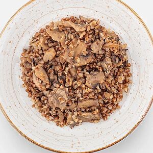 Гречка с тушеными грибами