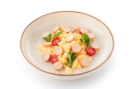 Омлет с куриными мини-сосисками