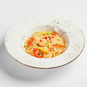 Удон с креветками и соусом сладкий чили