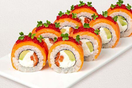 Ролл Филадельфия Прайм с двойным лососем