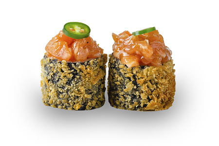 Жареный ролл с лососем