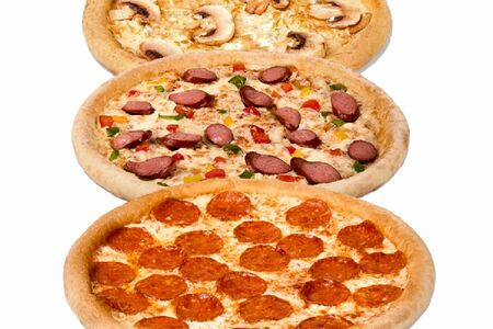 Комбо 3 пиццы 30 см (Жюльен, Сырная с ветчиной, Охотничья)