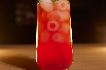 Лимонад персик-клубника