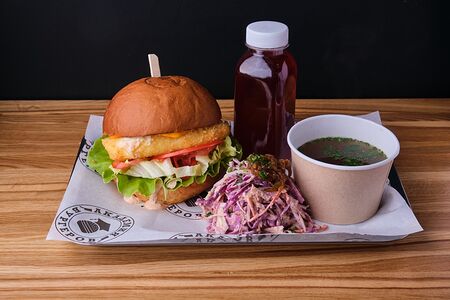 Комбо Обед c сырным бургером и салатом Яс