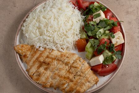 Куриный стейк с рисом