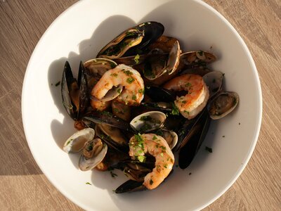 Ньокки с морепродуктами   