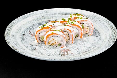 Лосось, тигровая креветка и трюфельный соус